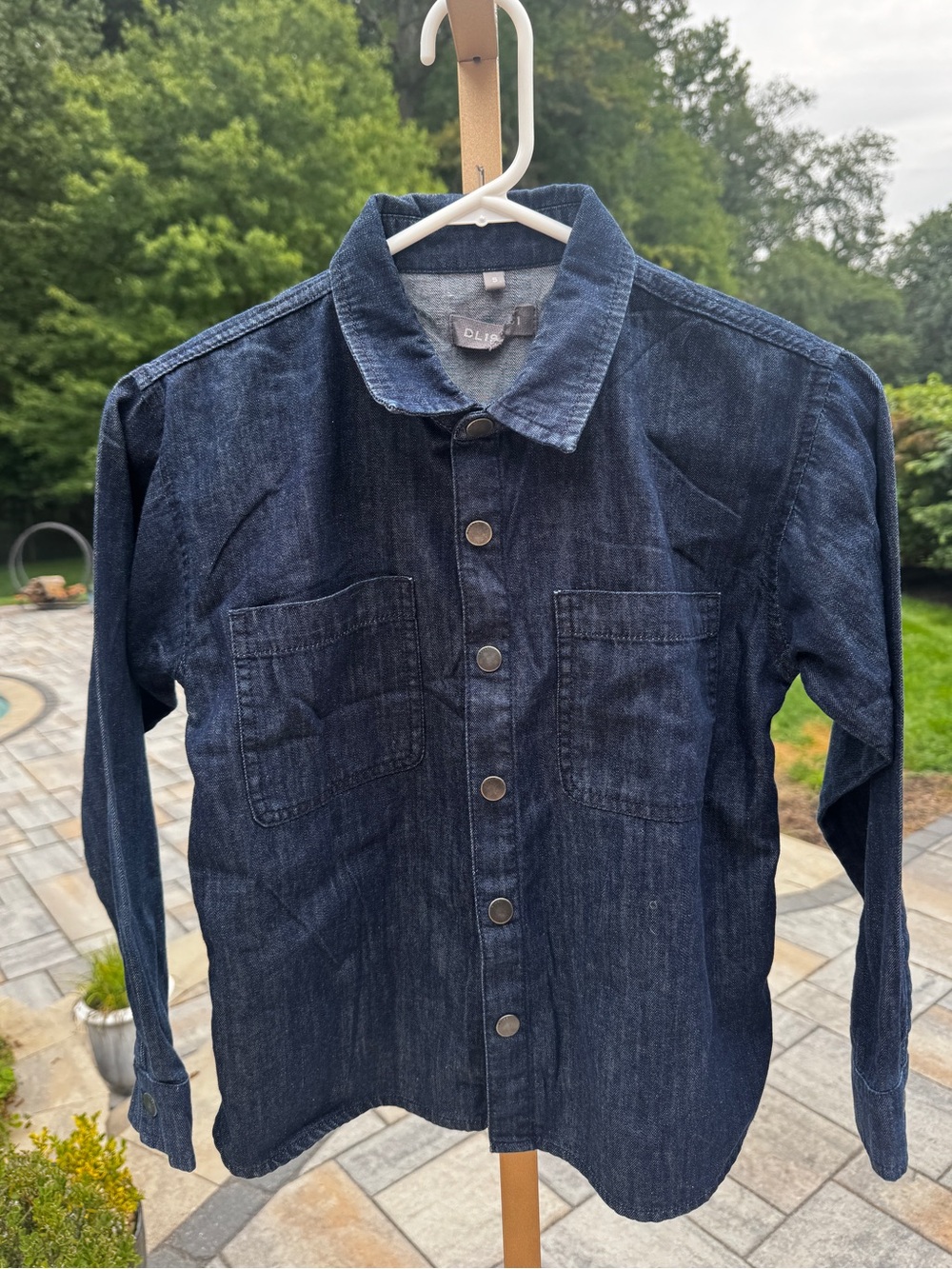 DL1961 Denim Snap Shirt Women S Dark Indigo Western Workwear Style 4418 Womens